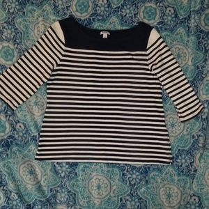 Old Navy sz xl, 3/4 sleeve, navy/white top